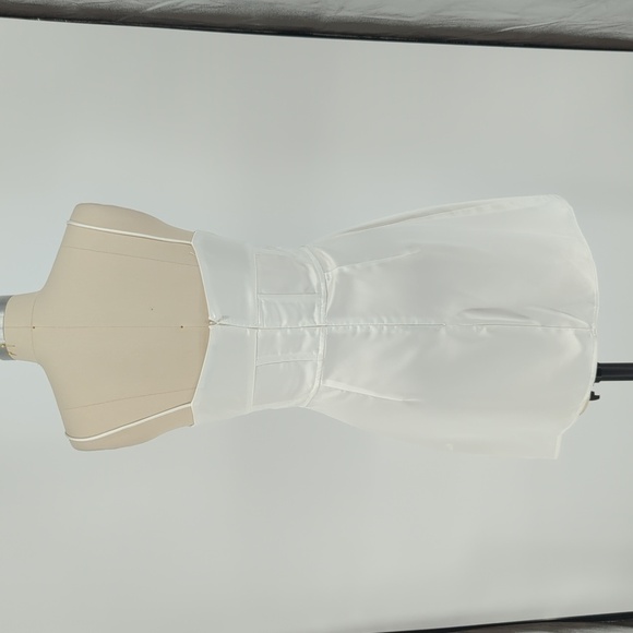 NEW Zara Satin Mini Dress White M wedding party cocktail preppy sexy victorian - Picture 3 of 9